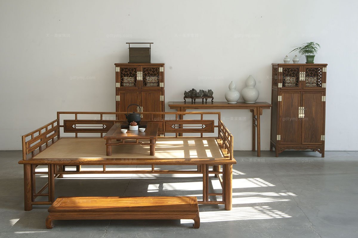 高端木質家具紅木羅漢床