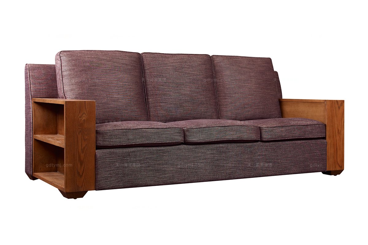 高端品牌美式布藝三位沙發