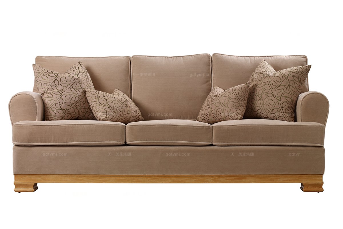 高端品牌美式布藝三位沙發