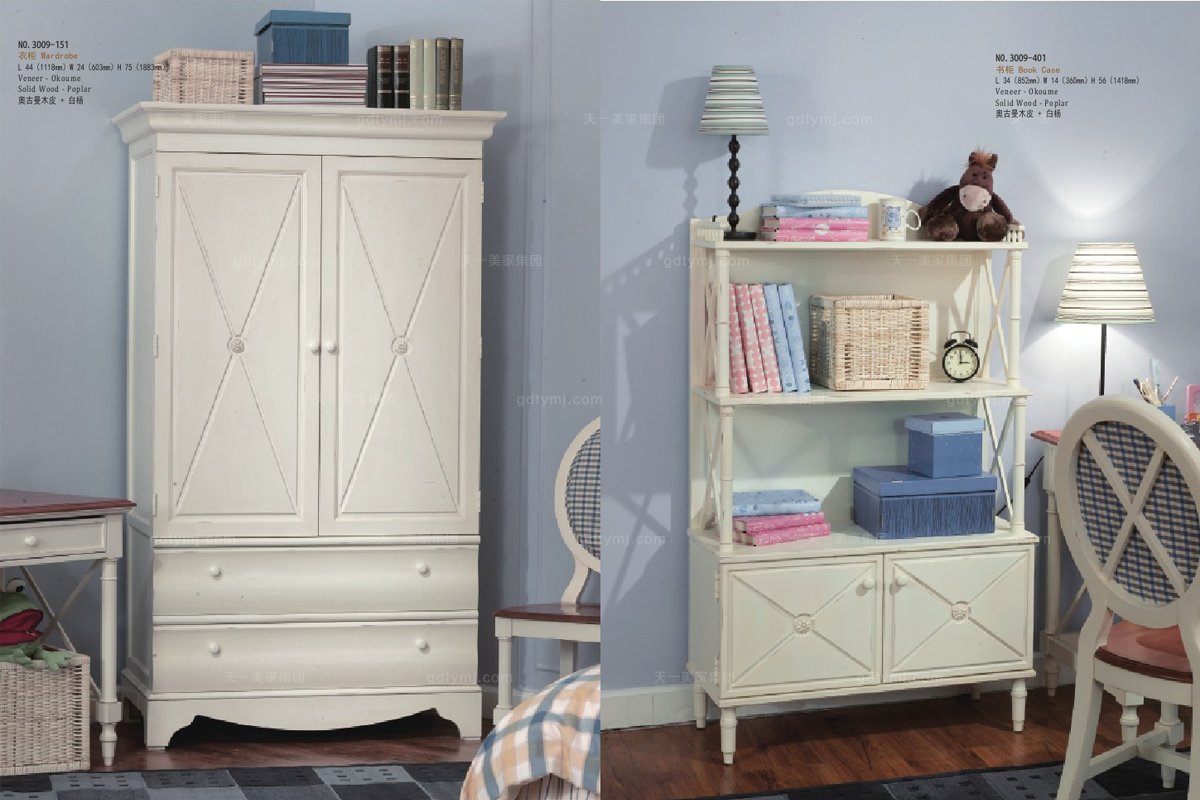 高端品牌美式白色衣柜