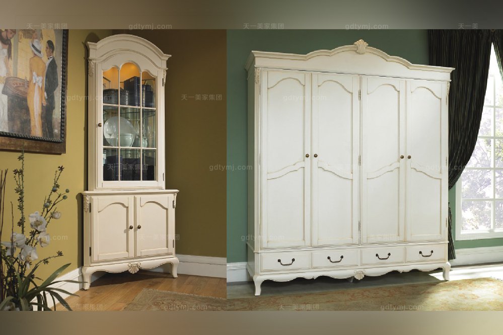 高端品牌美式白色裝飾柜