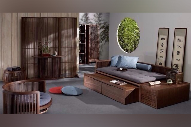 高端東南亞實木沙發背幾