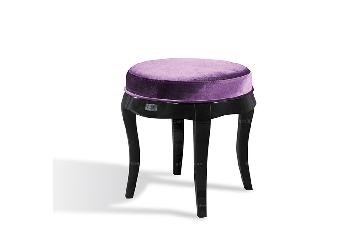 高端別墅后現代布藝妝凳  