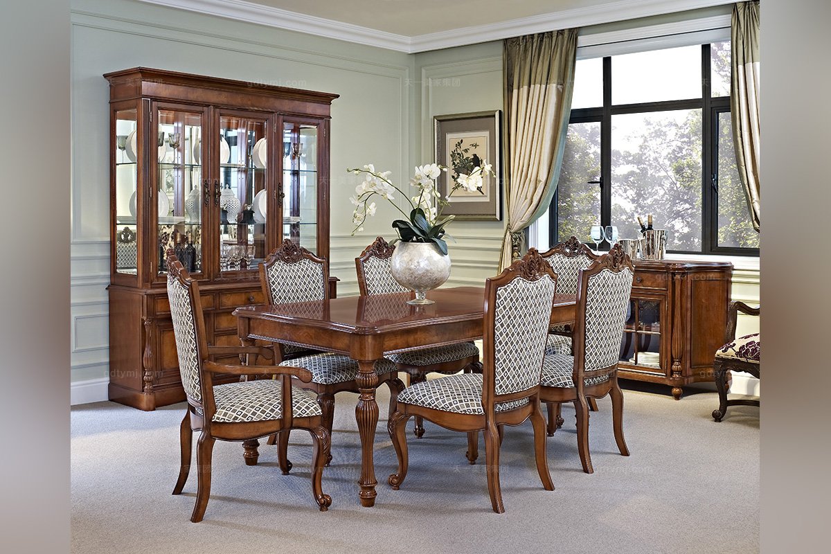高端實木家具美式長餐桌