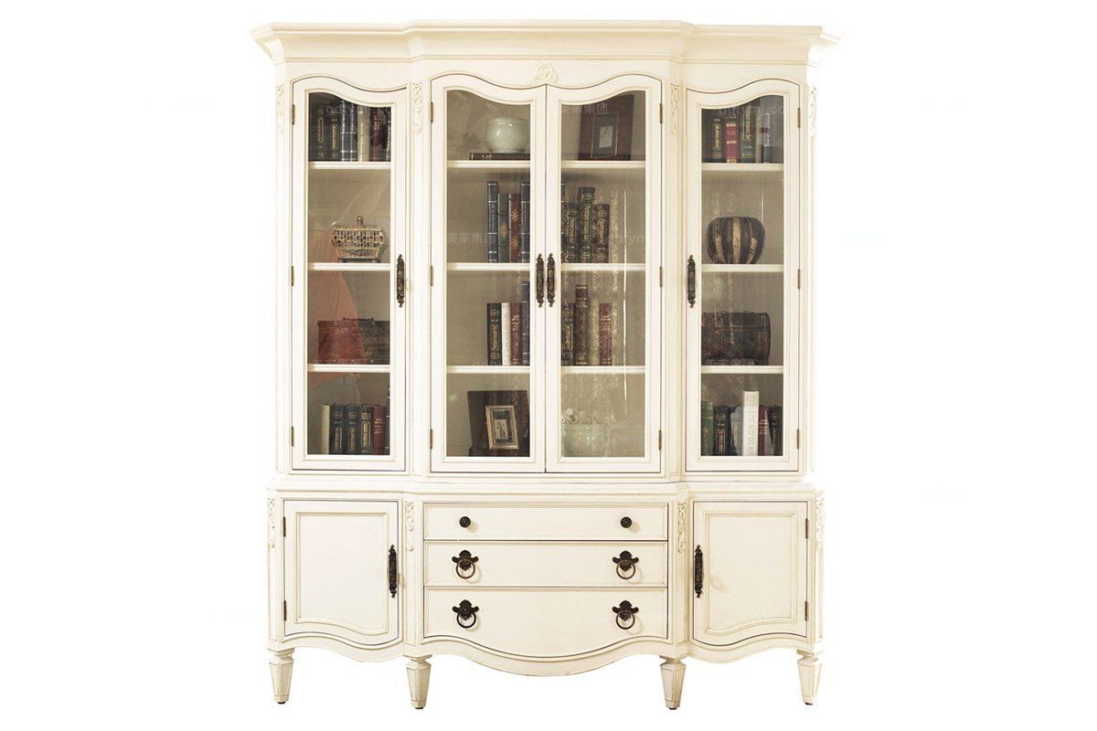 高端實(shí)木家具美式露木色書(shū)柜