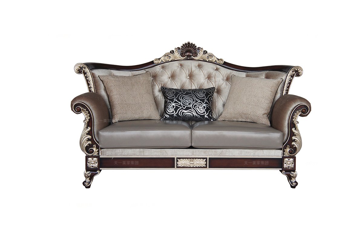 世界高端家具品牌奢華新古典布藝二位沙發