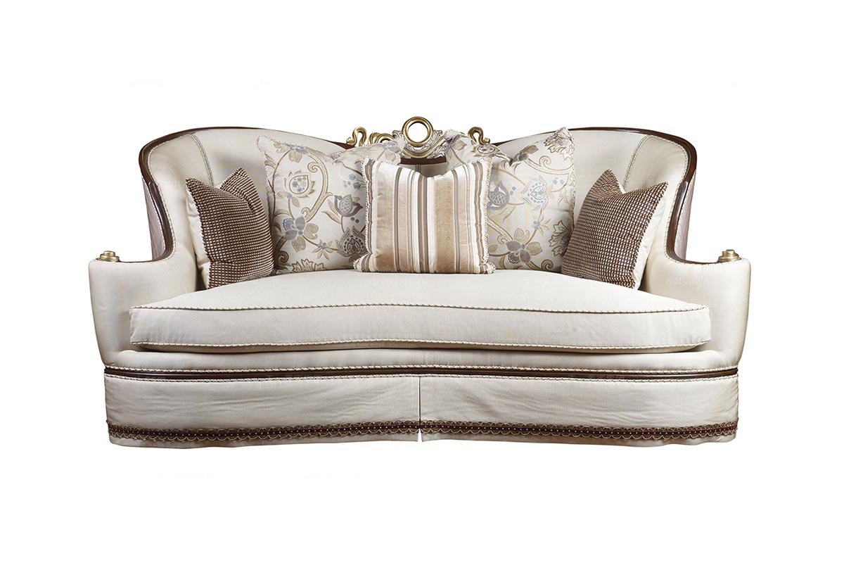 高端家具美式米色三人位沙發