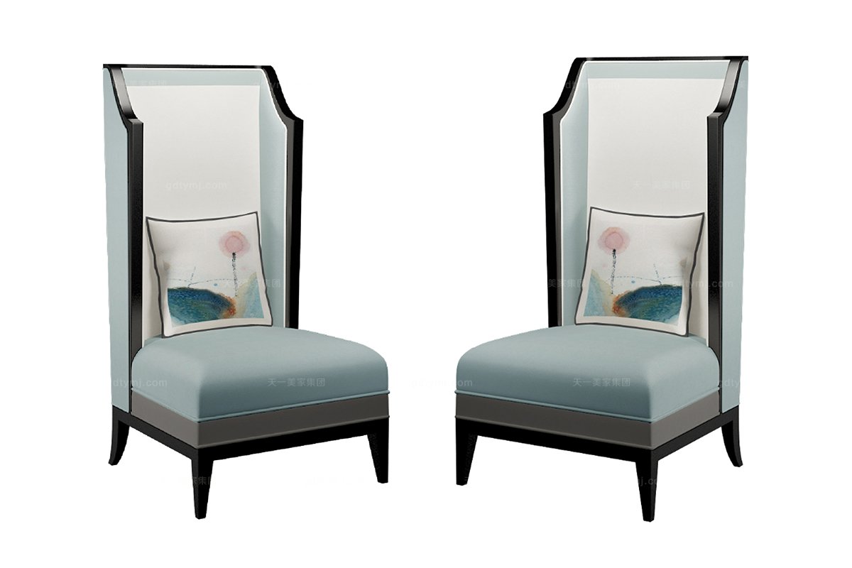 高端新中式廊荷單人沙發