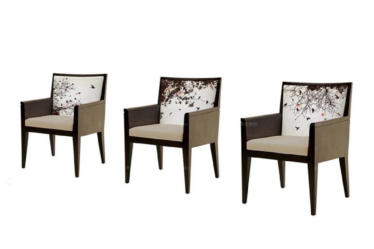 高端新中式現代花鳥單人椅