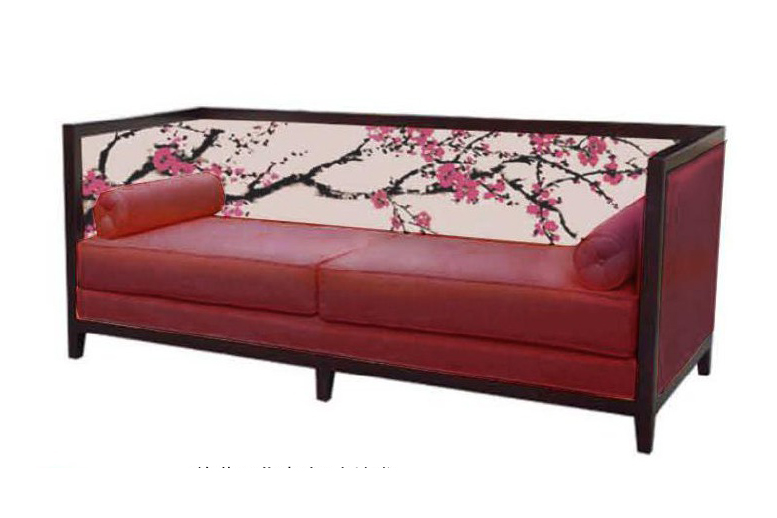 別墅家具高端新中式梅花三人沙發