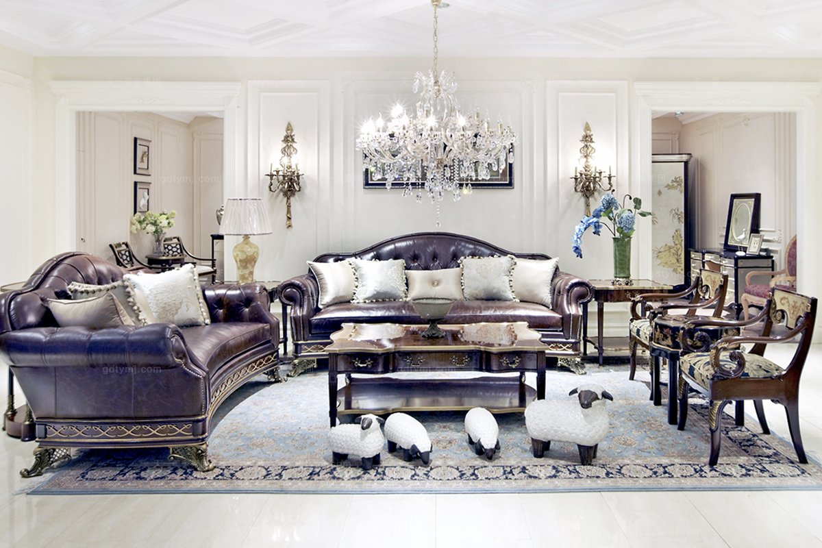 高端歐式家具雕花銅飾角幾