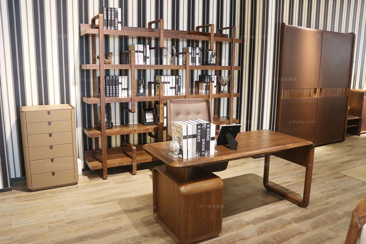 高端時尚現代黑色皮質書椅