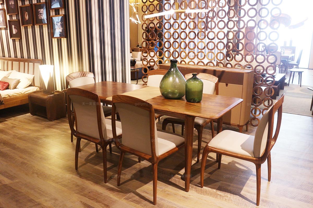 高端時尚簡約現代實木長餐臺