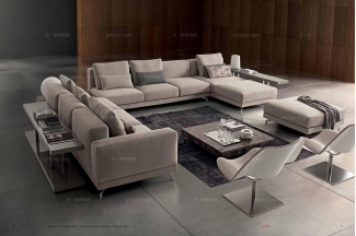  Dema 高端時尚現代布藝沙發客廳組合