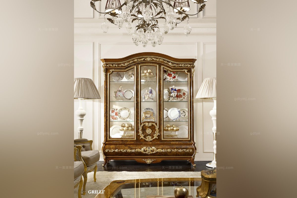 Grilli奢華新古典實木雕花餐廳系列