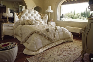  Volpi意大利進(jìn)口高端時尚法式別墅會所軟包雙人床