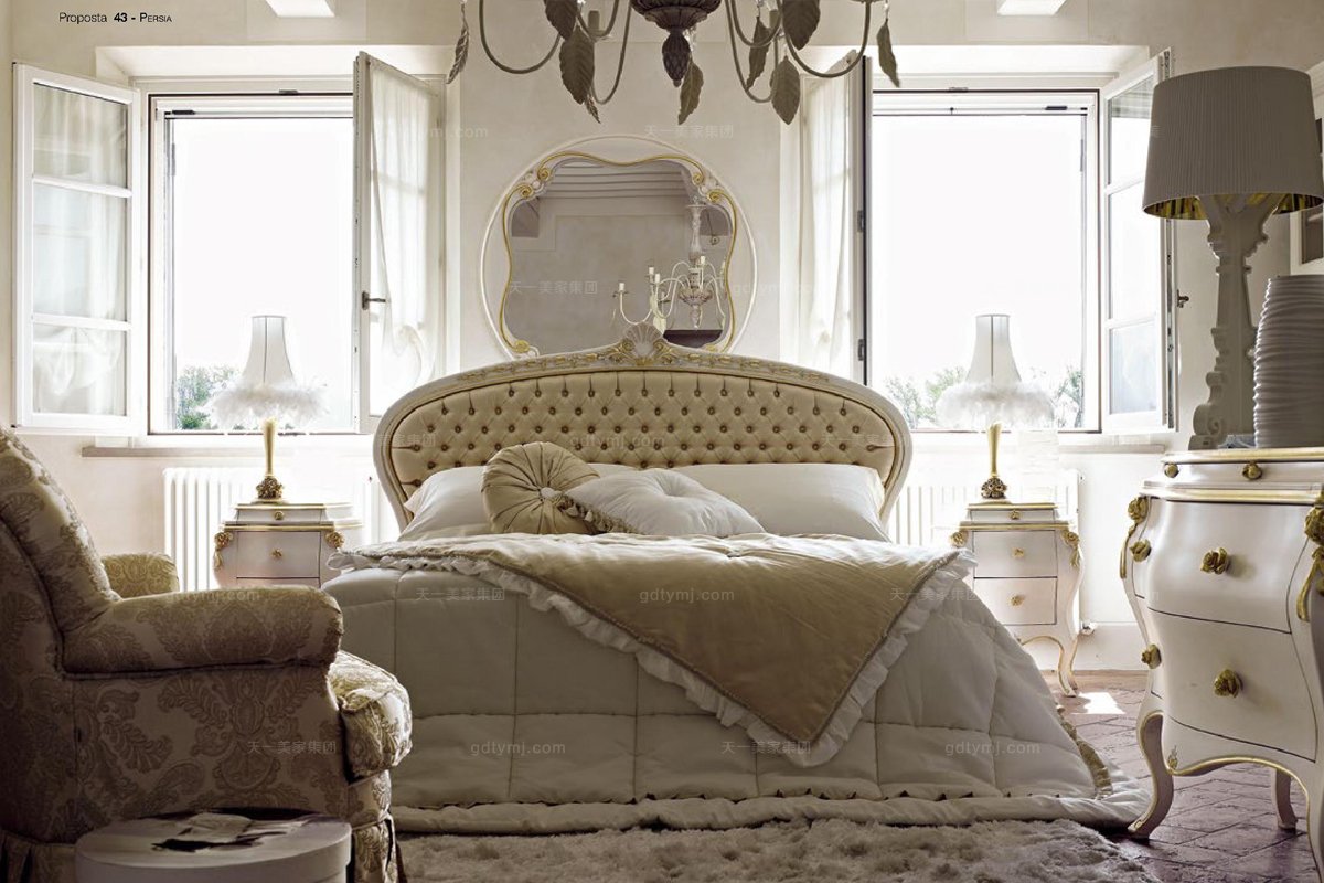 所有家具品牌Volpi意大利進口法式高端品牌拉扣雙人床