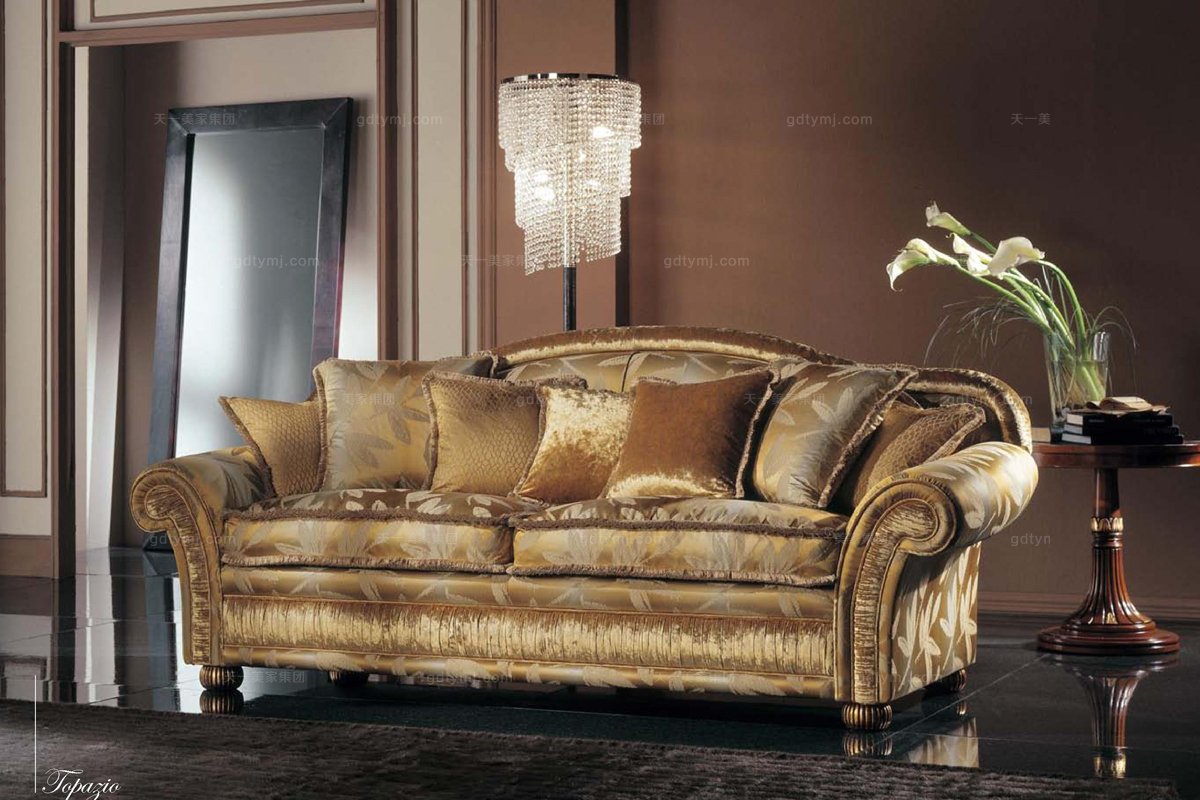 Pigoli 皮溝里黃色布藝實木沙發客廳系列