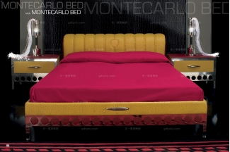 高端品牌現代風格意大利進口蘭博基尼系列鴕鳥皮雙人床