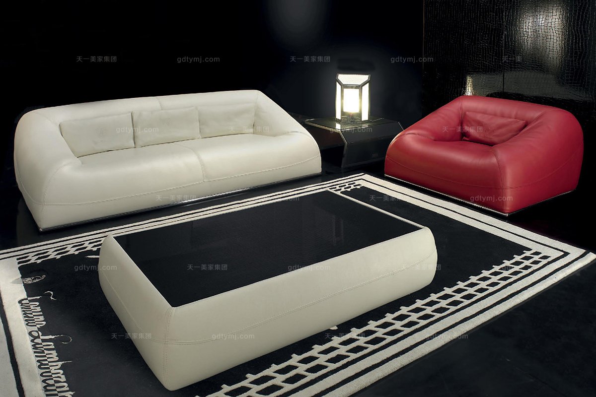 高端品牌現代意大利進口蘭博基尼系列磨砂皮沙發組合