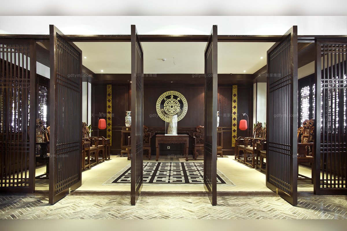 國內高端會所紅木家具品牌會客廳