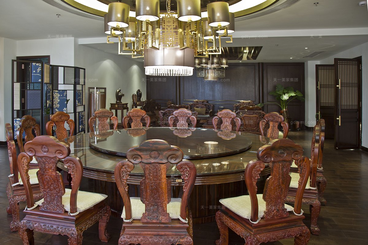國內高端會所紅木家具品牌天一會餐桌椅