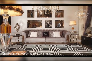 五星級酒店家具品牌后現代灰色布藝三位沙發