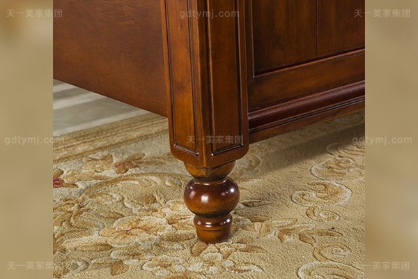 高端豪宅家具優質橡膠木好實木1.8米大床橡膠全實木1.8米大床