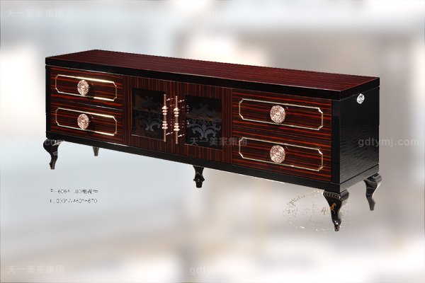 高端輕奢后現代風格客廳家具黑亮黑檀木皮餐桌+親膚絨布餐椅電視柜