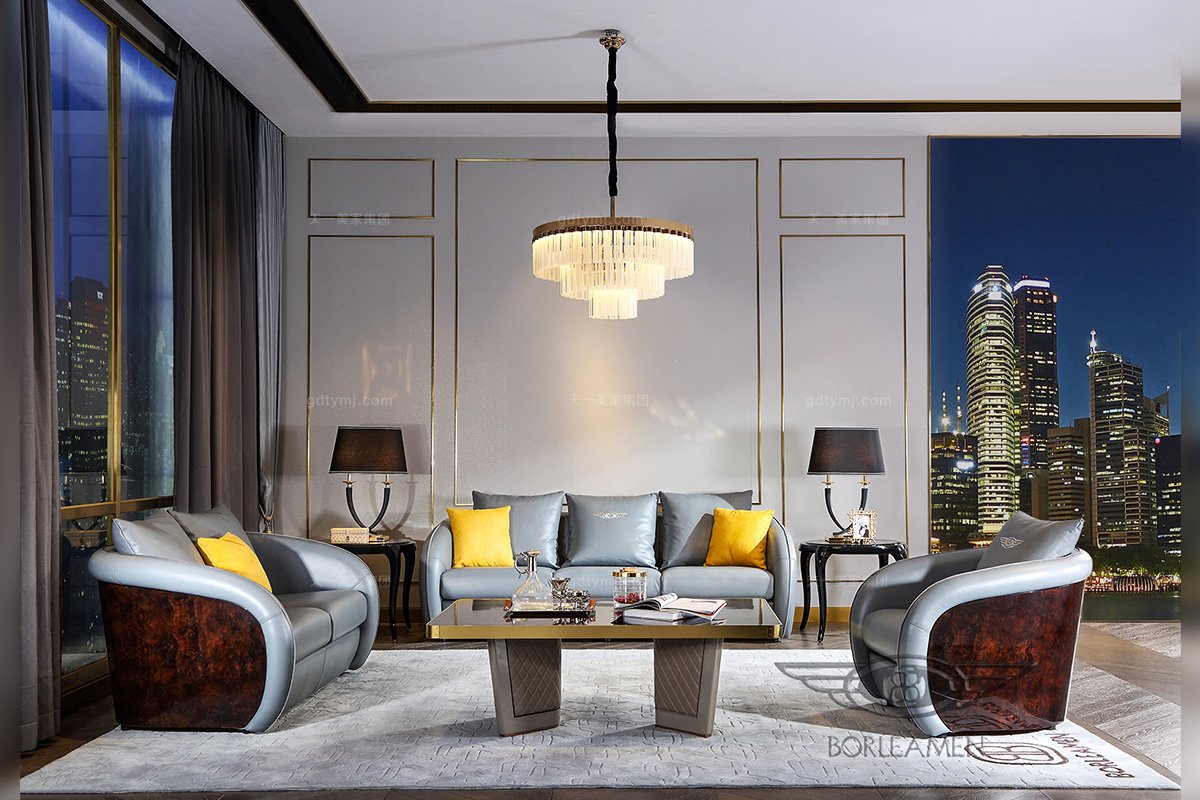 天一美家輕奢主義客廳沙發組合