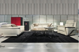 高端輕奢會所家具品牌現代時尚客廳米白真皮軟包沙發組合