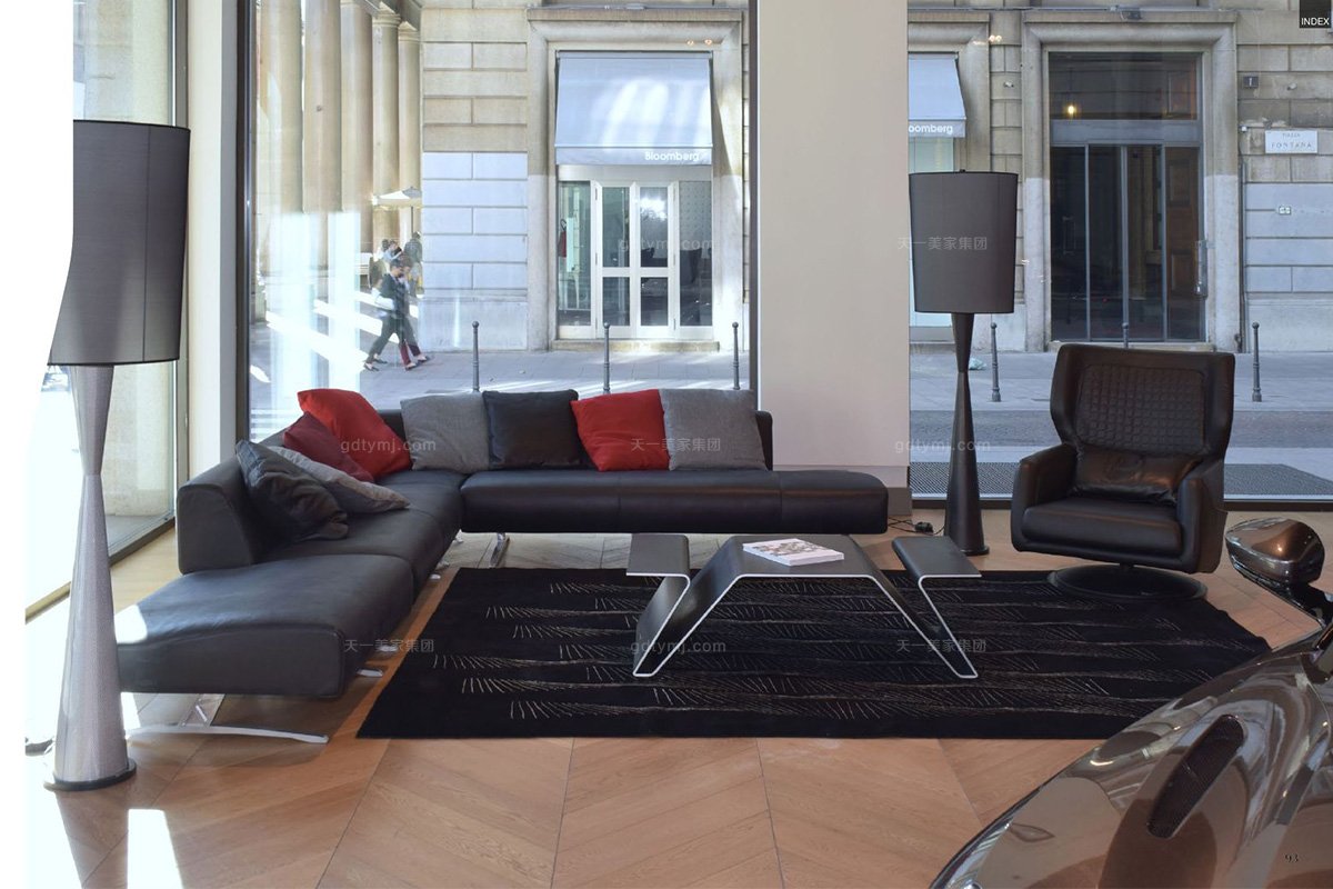 高端輕奢別墅五星級酒店家具品牌客廳現代黑色組合沙發