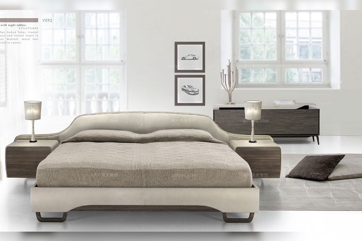 高端輕奢后現代家具品牌別墅臥室時尚高端實木雙人大床