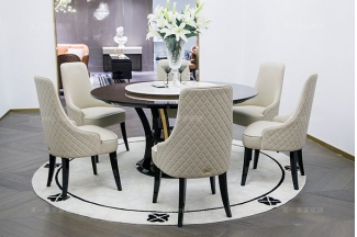高端奢華家具品牌別墅后現代輕奢餐廳時尚餐桌椅組合