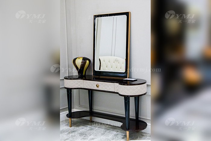 高端輕奢后現(xiàn)代家具品牌別墅家具過道時尚真皮玄關(guān)臺玄關(guān)臺
