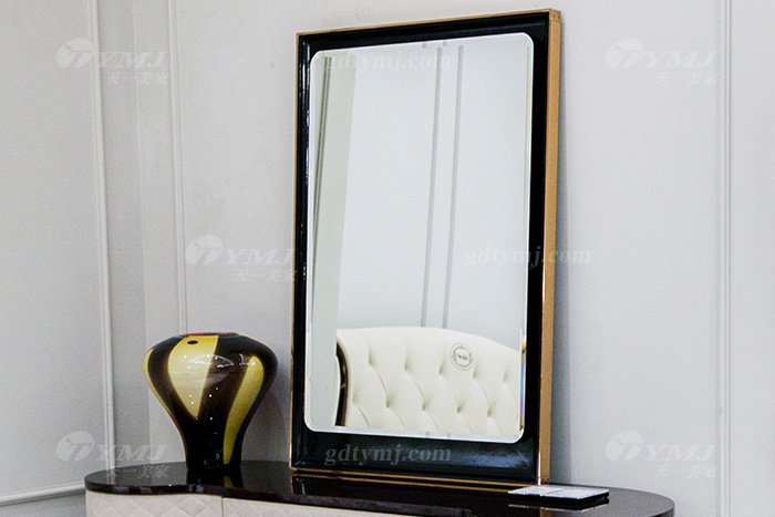 高端輕奢后現(xiàn)代家具品牌別墅家具過道時尚真皮玄關(guān)臺斗柜掛鏡