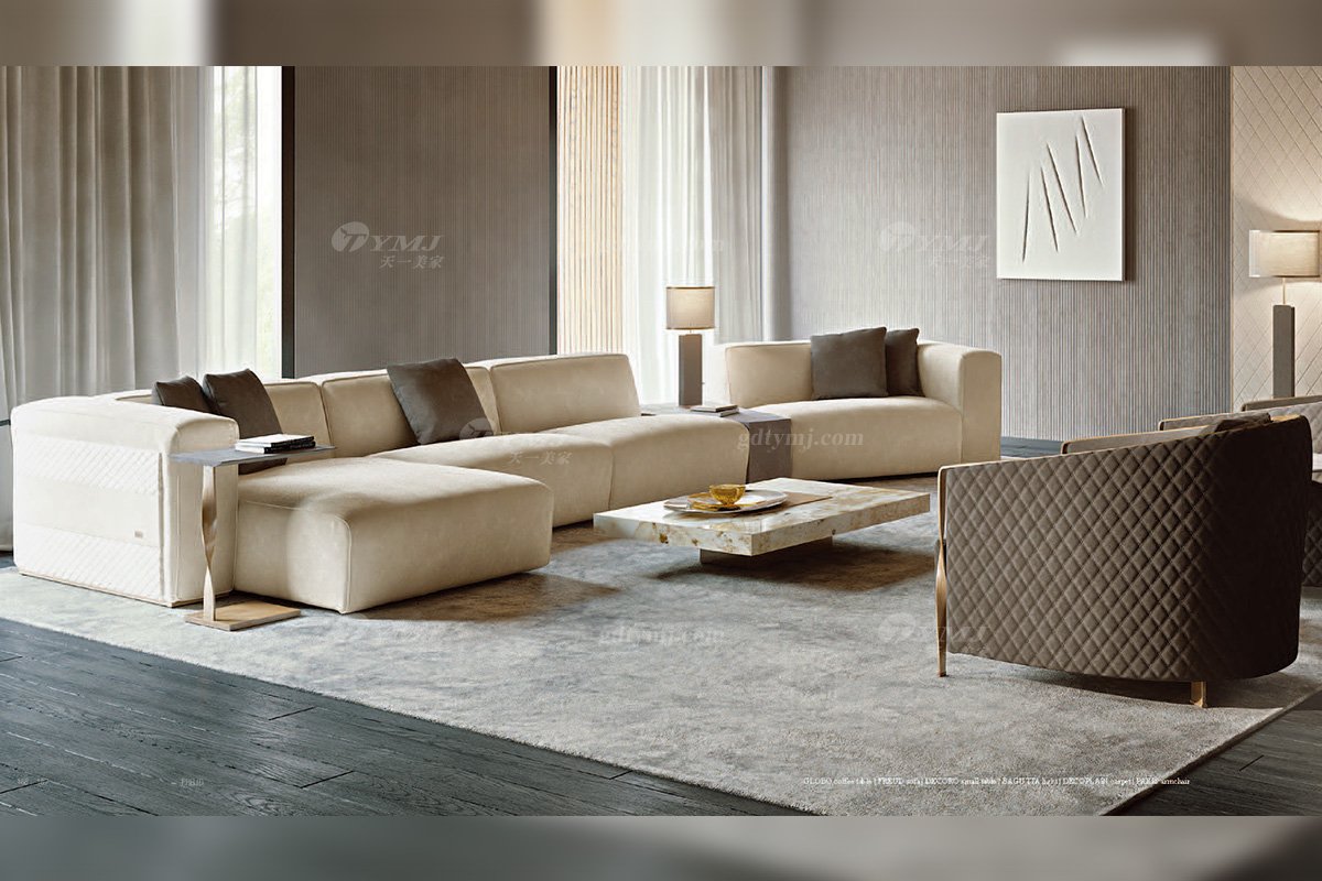 時(shí)尚輕奢家具意大利100%純進(jìn)口別墅家具品牌客廳高彈海棉布藝轉(zhuǎn)角沙發(fā)系列！轉(zhuǎn)角沙發(fā)1