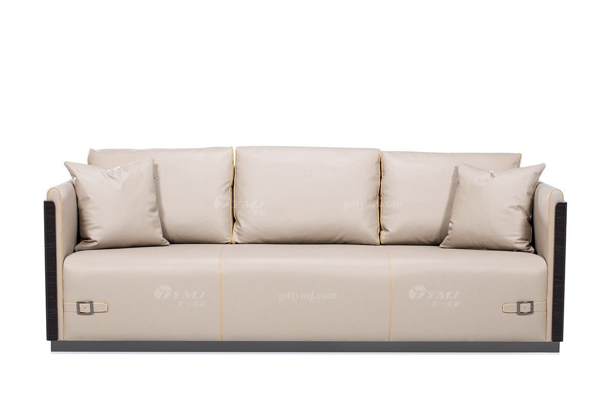 豪華別墅家具奢華會所家具輕奢后現代客廳時尚頭層皮沙發組合系列三位沙發