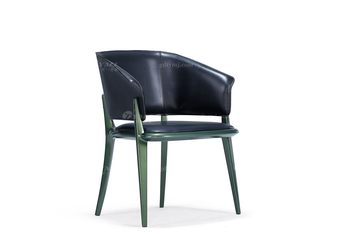 奢華別墅會所家具時尚樣板間家具輕奢后現代書房真皮書柜書桌書椅系列書椅