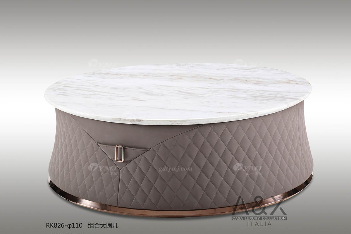 奢華別墅家具品牌樣板間家具輕奢后現代客廳真皮沙發組合系列茶幾