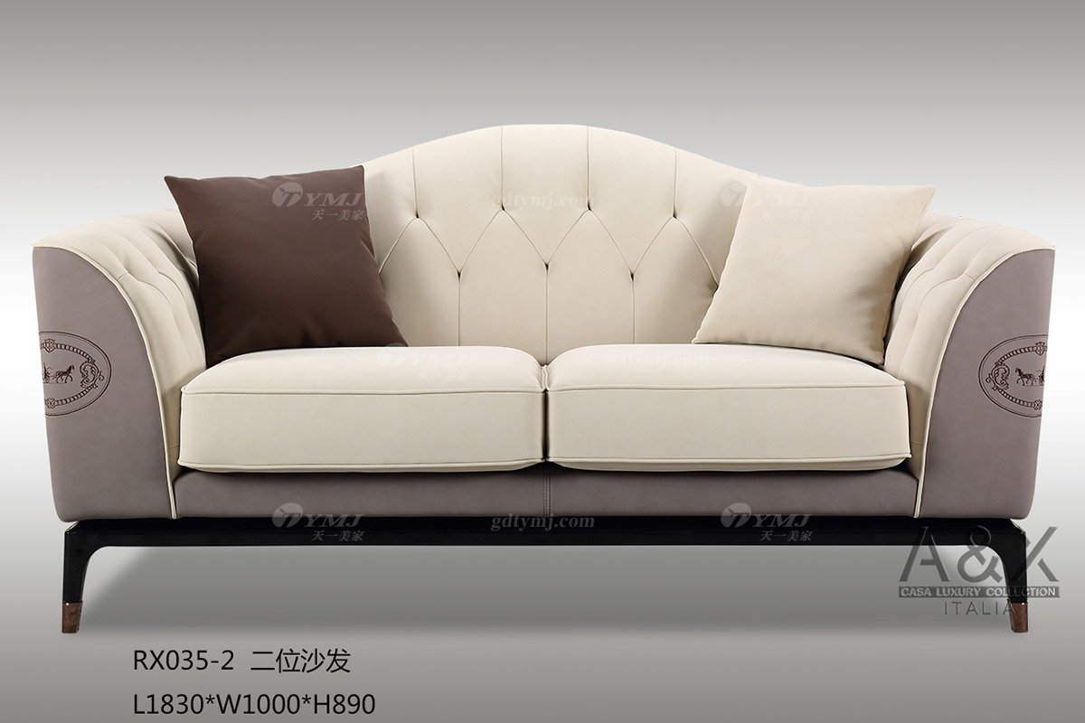 奢華別墅家具品牌高端樣板間家具輕奢后現代客廳時尚頭層皮沙發組合三位沙發