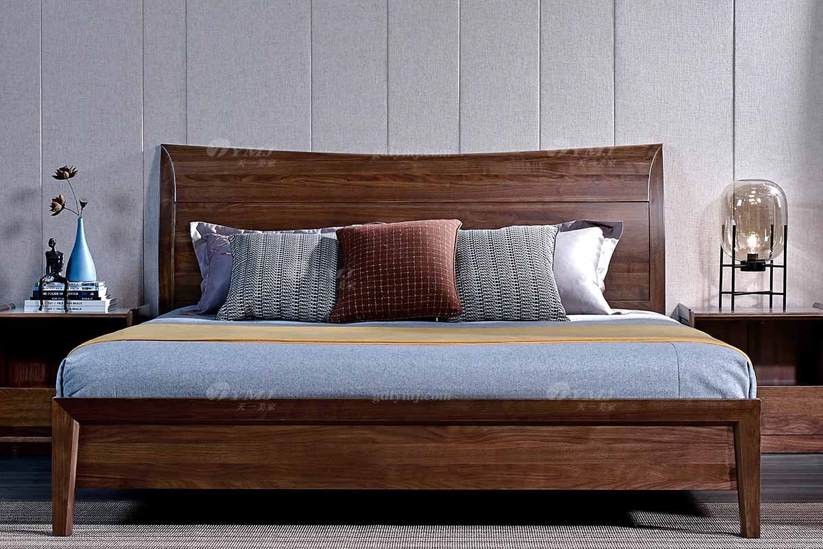 高端會所別墅家具品牌樣板房家具輕奢新中式風(fēng)格黑胡桃實(shí)木大床床