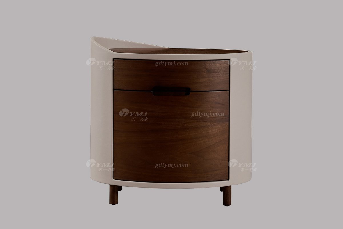 高端別墅會所家具品牌極簡輕奢北歐家具時尚創意真皮臥室大床系列床頭柜