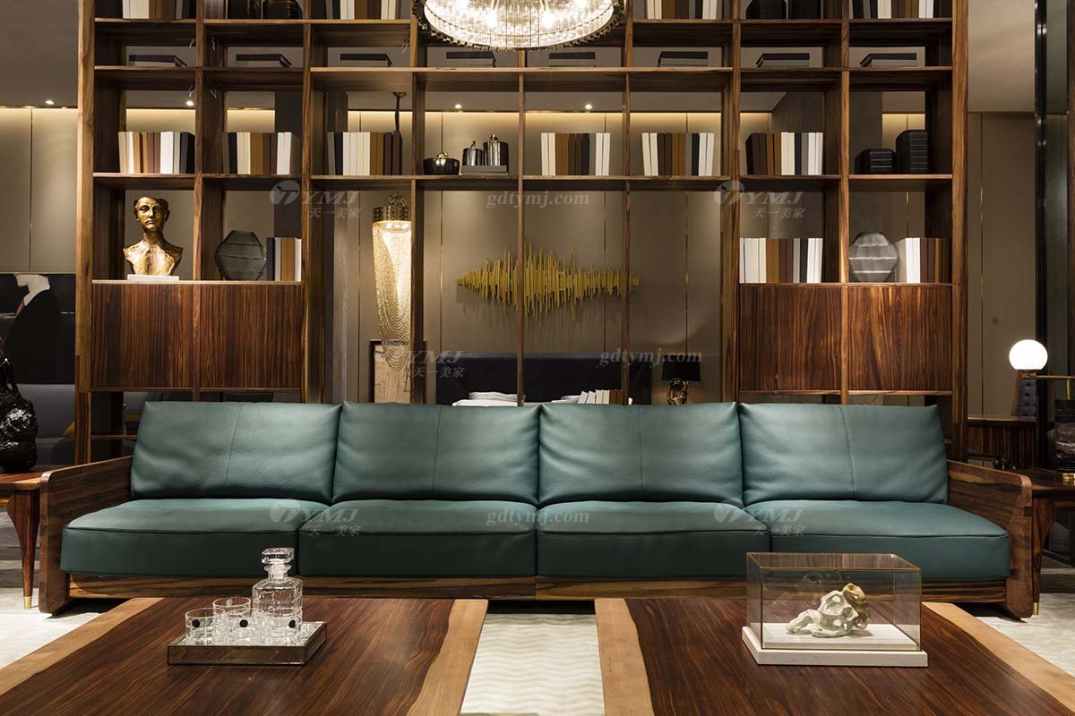 高端別墅會所家具品牌輕奢新中式客廳高品質實木家具沙發系列六位沙發