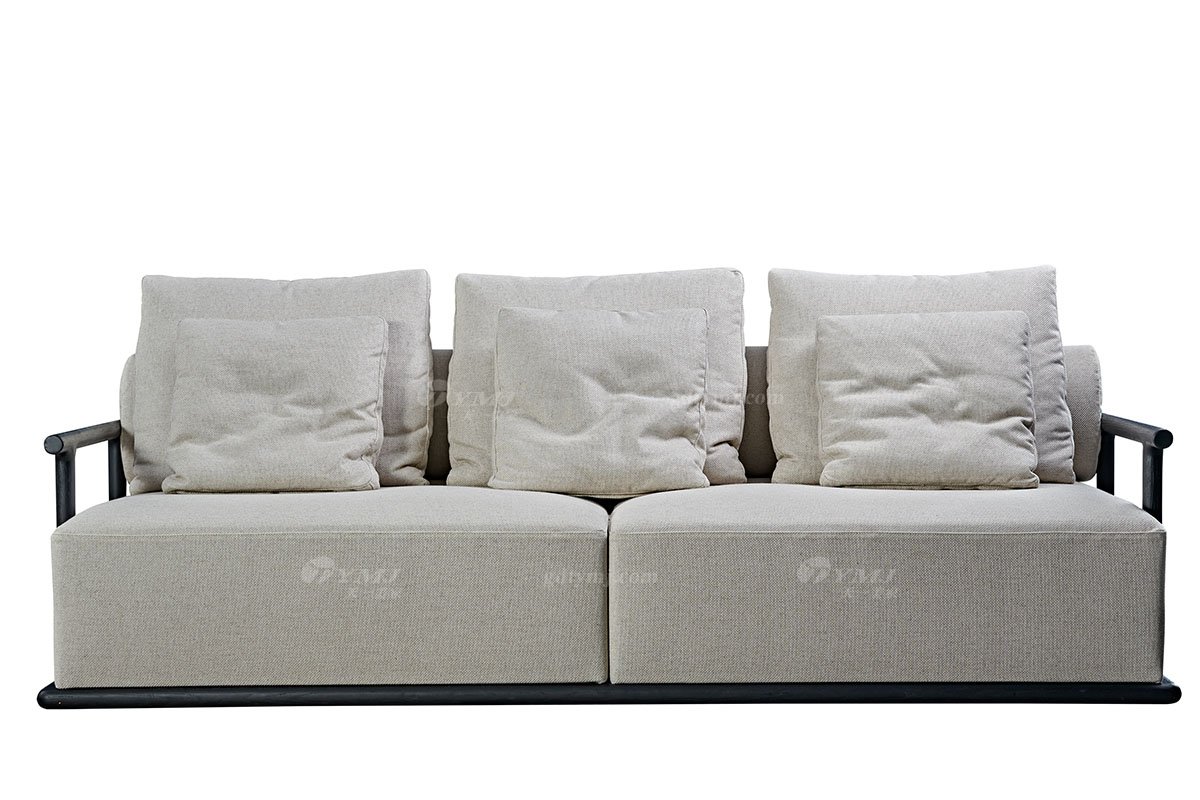 別墅會所家具品牌意大利極簡風格休閑布藝轉角沙發組合二人位扶手沙發