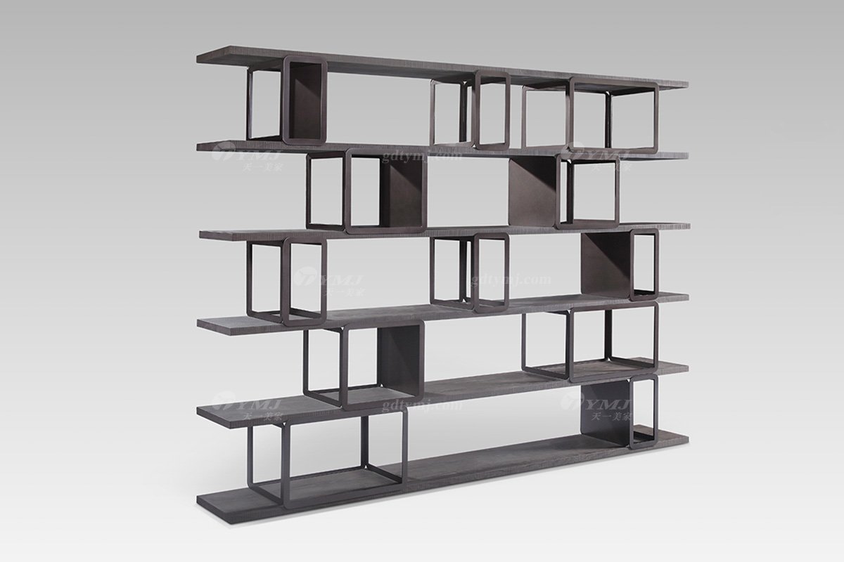 高端別墅家具品牌現代輕奢灰橡色書柜書柜LH1802側面