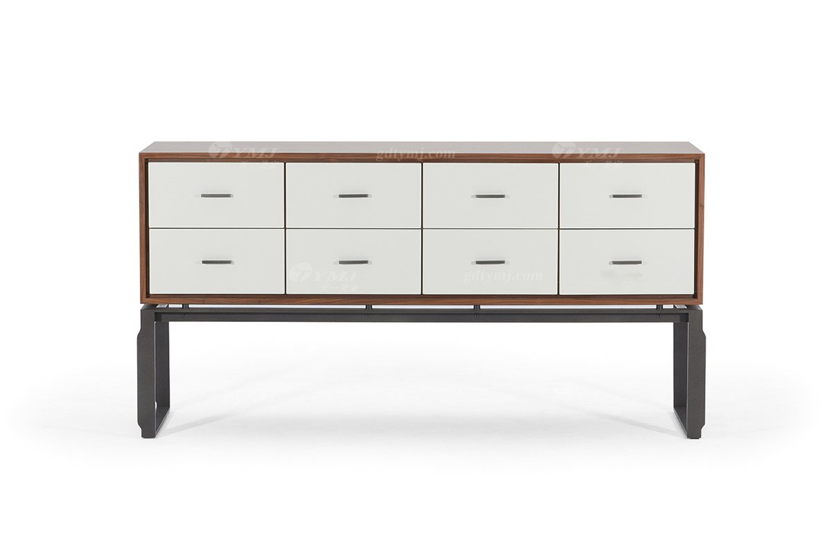 現代時尚輕奢高端別墅家具品牌餐廳黑胡桃實木備餐柜