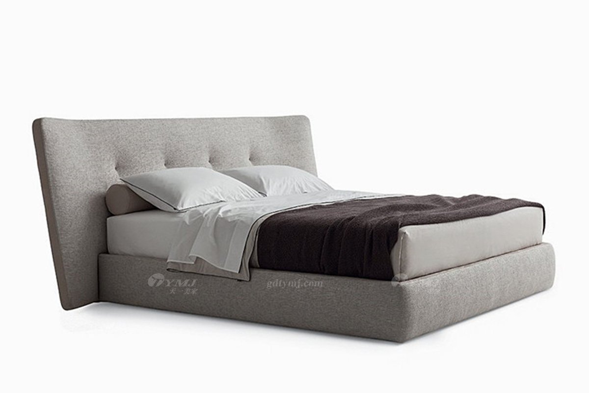 意式極簡風格高端別墅豪宅家具品牌現代輕奢雙人床BB1708-15床1