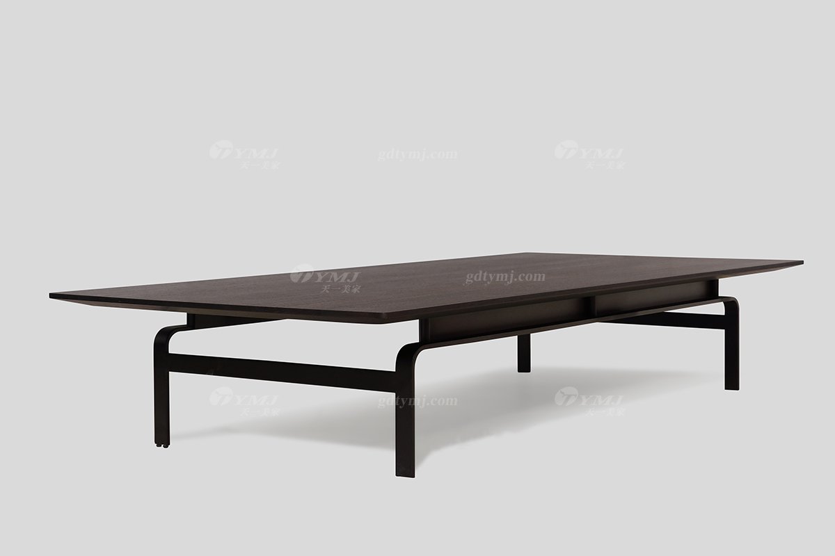 意式極簡風(fēng)格高端別墅豪宅家具品牌現(xiàn)代輕奢客廳時尚煙熏黑橡色茶幾LT1607-1方茶幾