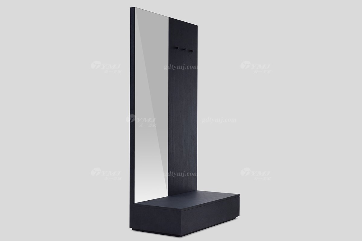 意式極簡風格高端別墅豪宅家具品牌現代輕奢臥室時尚煙熏黑橡穿衣鏡LH1521文明鏡